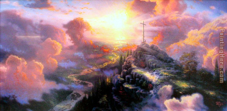 The Cross painting - Thomas Kinkade The Cross art painting